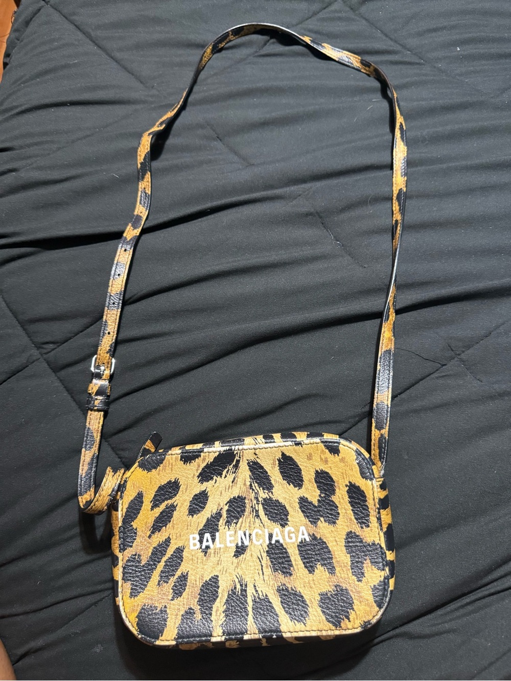 Balenciaga Leopard-Print Crossbody Bag - Brown & Black